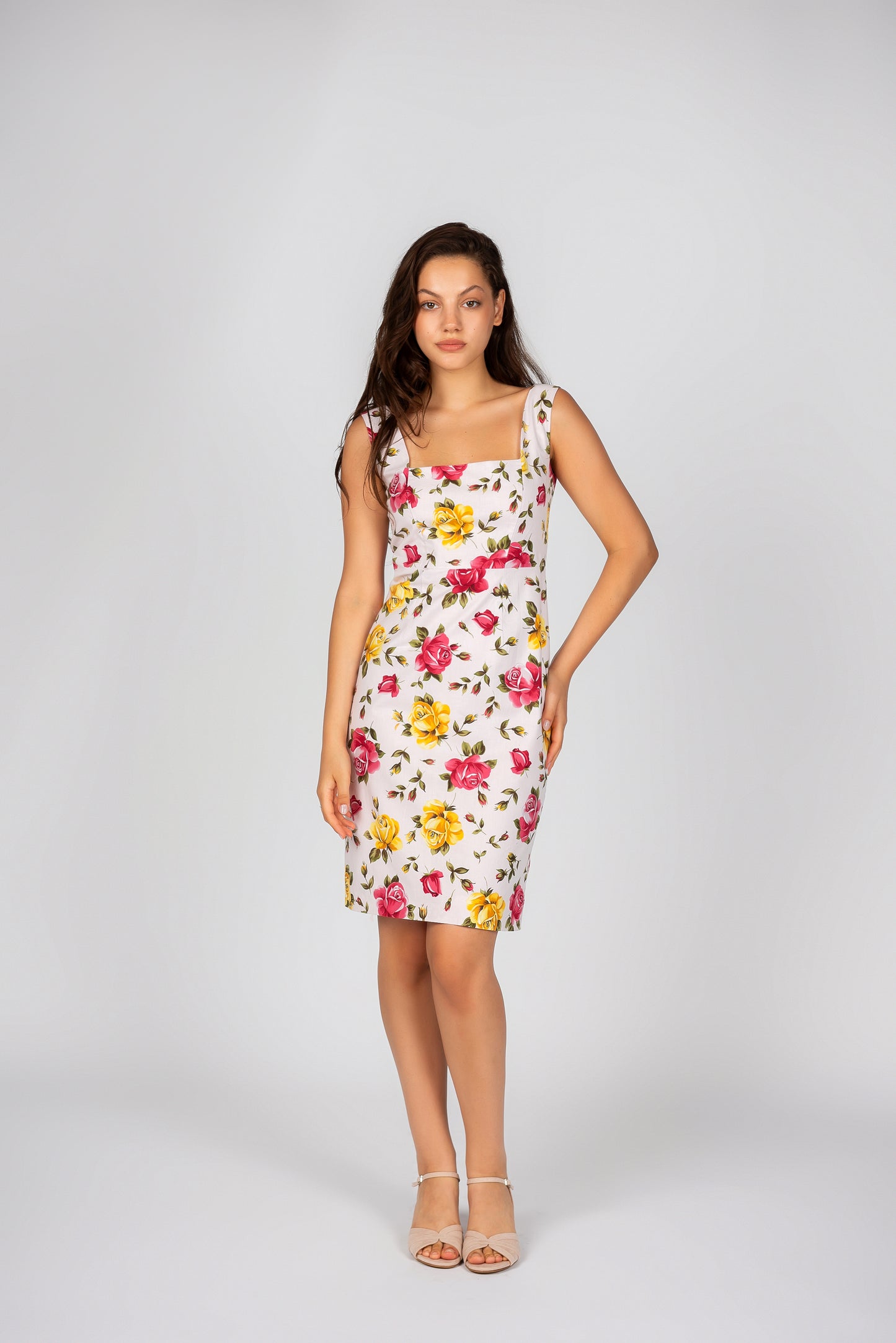 Florales Etuikleid