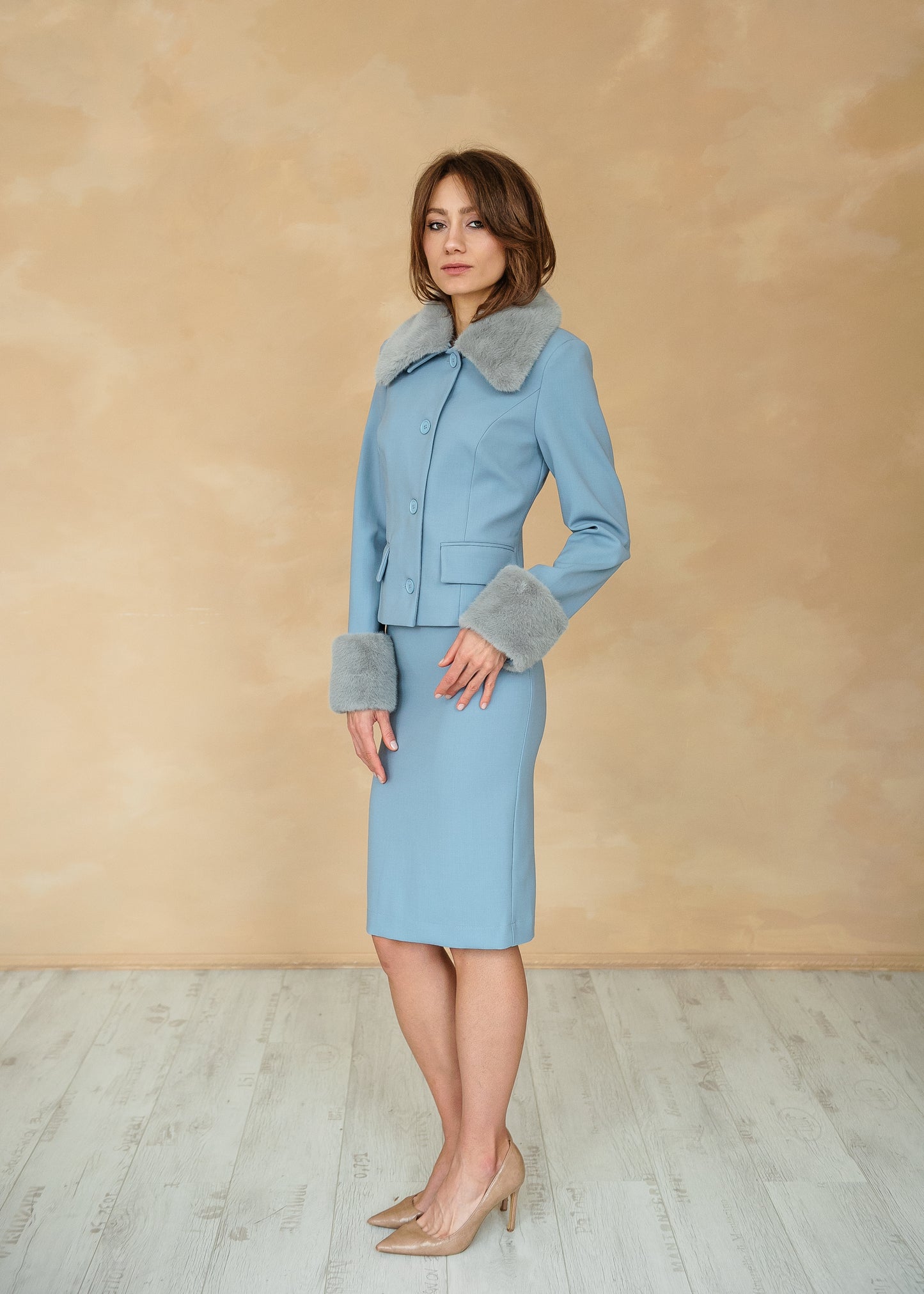 Bleistiftrock blau