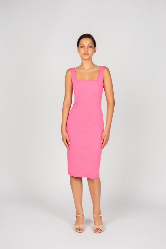 Etuikleid in zartem Rosé