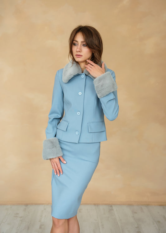 Bleistiftrock blau