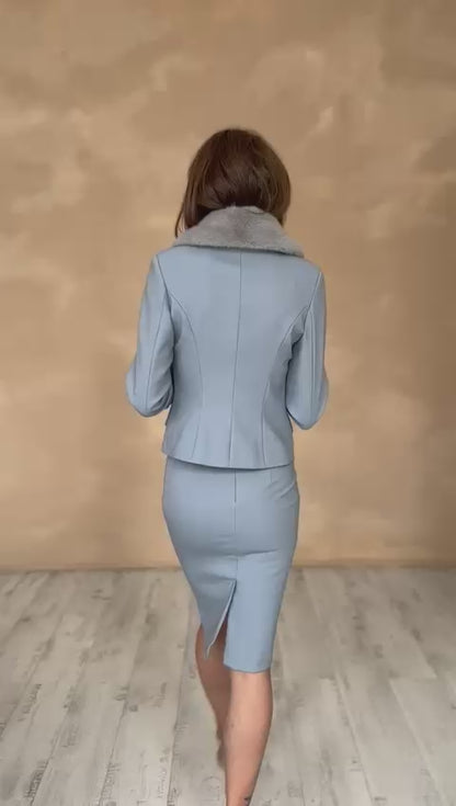 Bleistiftrock blau